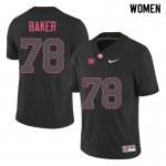 NCAA Women's Alabama Crimson Tide #78 Elliot Baker Stitched College Nike Authentic Black Football Jersey FW17T64MU